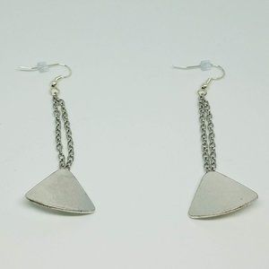 Earrings with Silver Triangular Pendants
